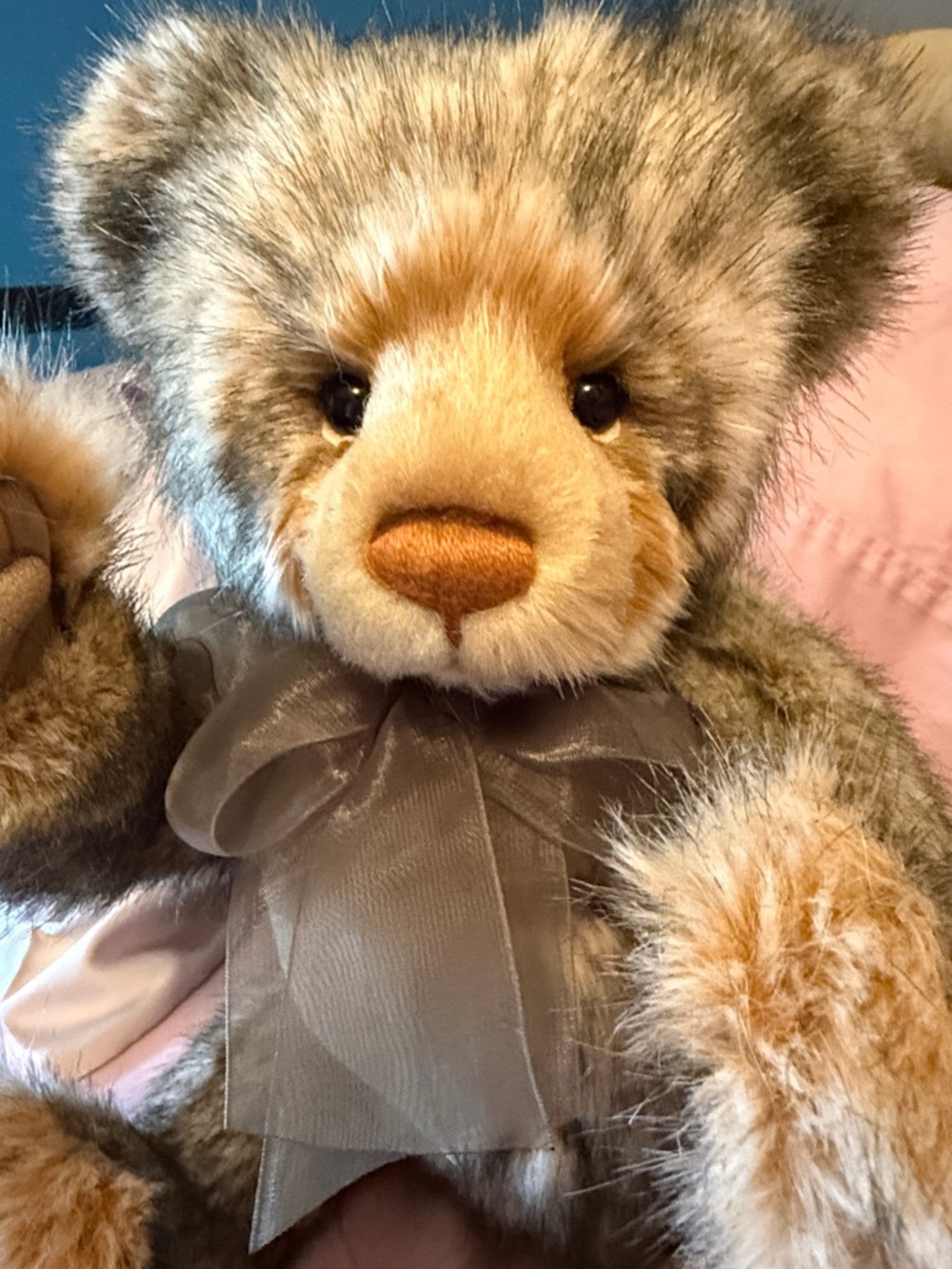 Cuddly Plush Bear - Brown and Gray